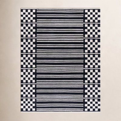 Hand-Tufted Geometric Wool Rug
