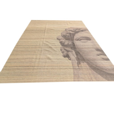 Tapis brun clair 7 pi x 7 pi