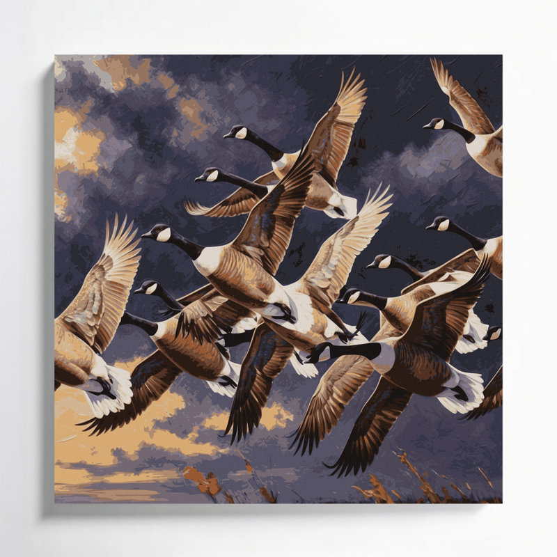 Oiseaux Canada, toile mauve sur toile mauve