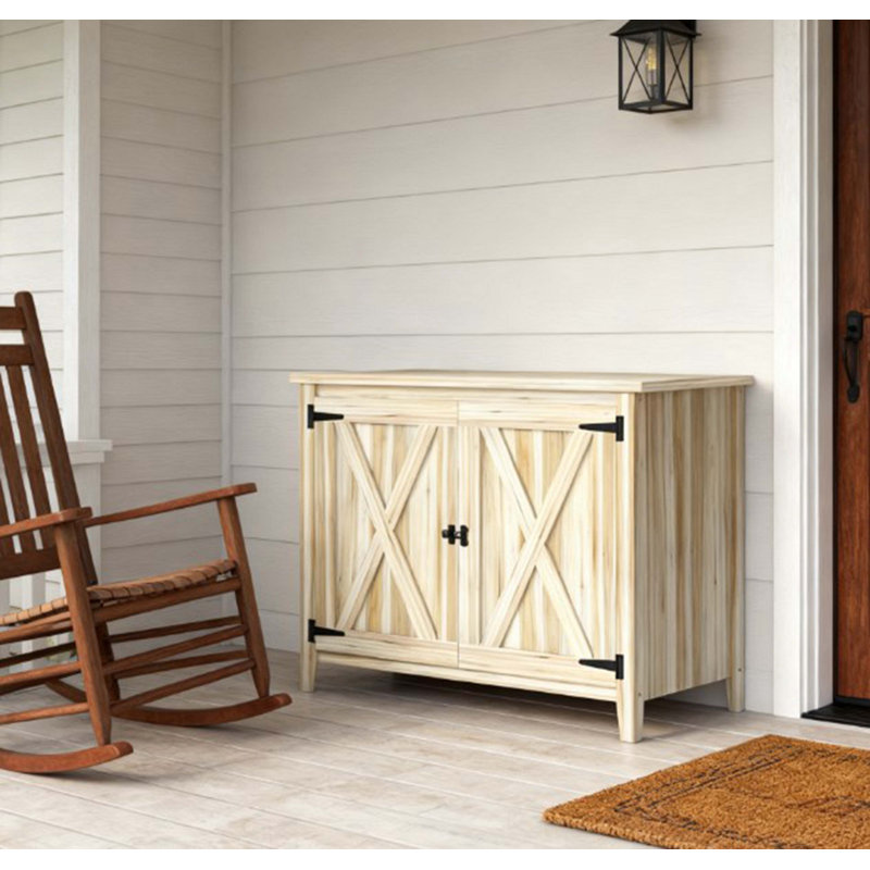 Armoire de rangement en bois pour l'extérieur, Chêne clair