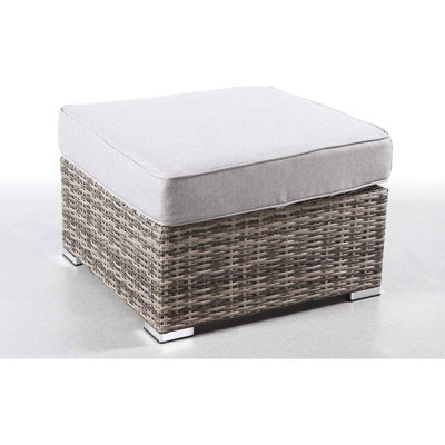 Extérieur avec coussin épais - gris, structure rouille, coussins de teinture, rembourrage en mousse, coussin de randonnée moderne entièrement assemblé à utiliser au jardin, et sans assemblage requis