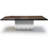 Stellio Walnut Rectangular Solid Wood Top with Stainless Steel Base Dining Table-87038892