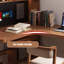 Bureau en coin en bois massif et bibliothèque intégrés-1102498737-1102498740