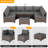 6 - Person Modular Patio Conversation Set with Cushions-835928990