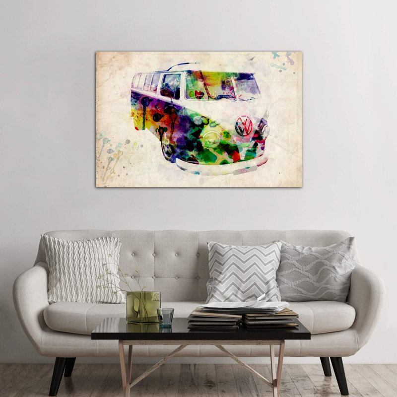 VW Camper Van (Urban) by Michael Tompsett - 1 Piece Wrapped Canvas Wall Art, 66.04 cm H x 45.72 cm W x 3.175 cm D, No Frame