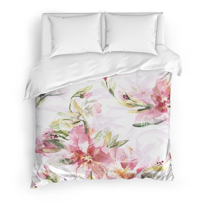 Sweet Pink Polyester Twill Duvet Cover