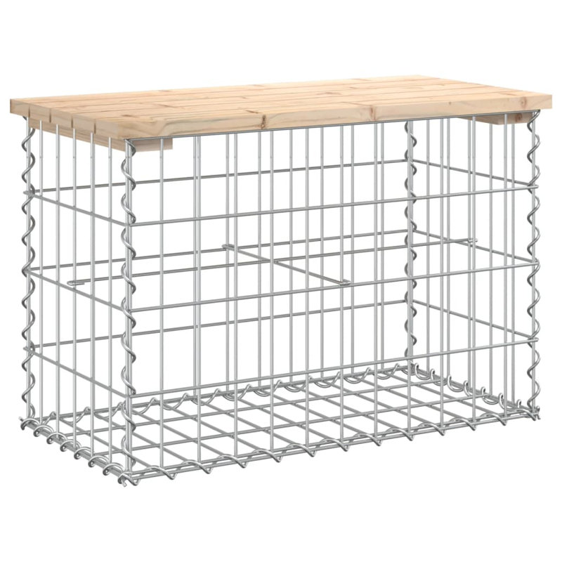 Boran Steel Outdoor Bench, Wood Pine, 42 cm H x 63 cm W x 31.5 cm D