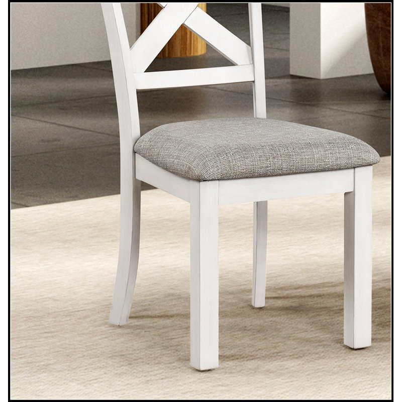 Chaises de salle à manger rustiques en chêne rustique 2 pièces avec dossier croisé et siège rembourré pour une assise confortable