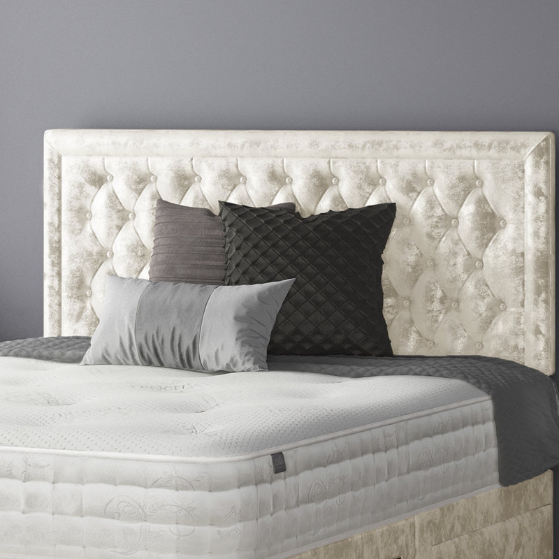 Fan Divan Bed Base, Single (3'), Cream, 2 Left Drawers