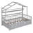 Cincinnatus Wooden House Bed with Trundle and Shelf-659941603-659941614