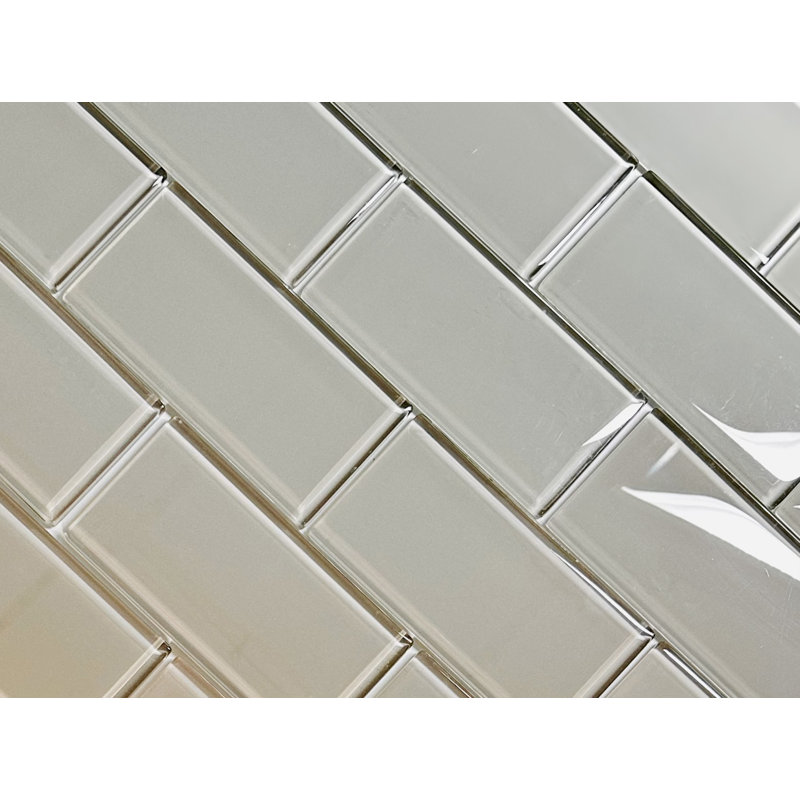 Metro 3 in. x 6 in. Glass Straight Edge Subway Wall & Pool Tile