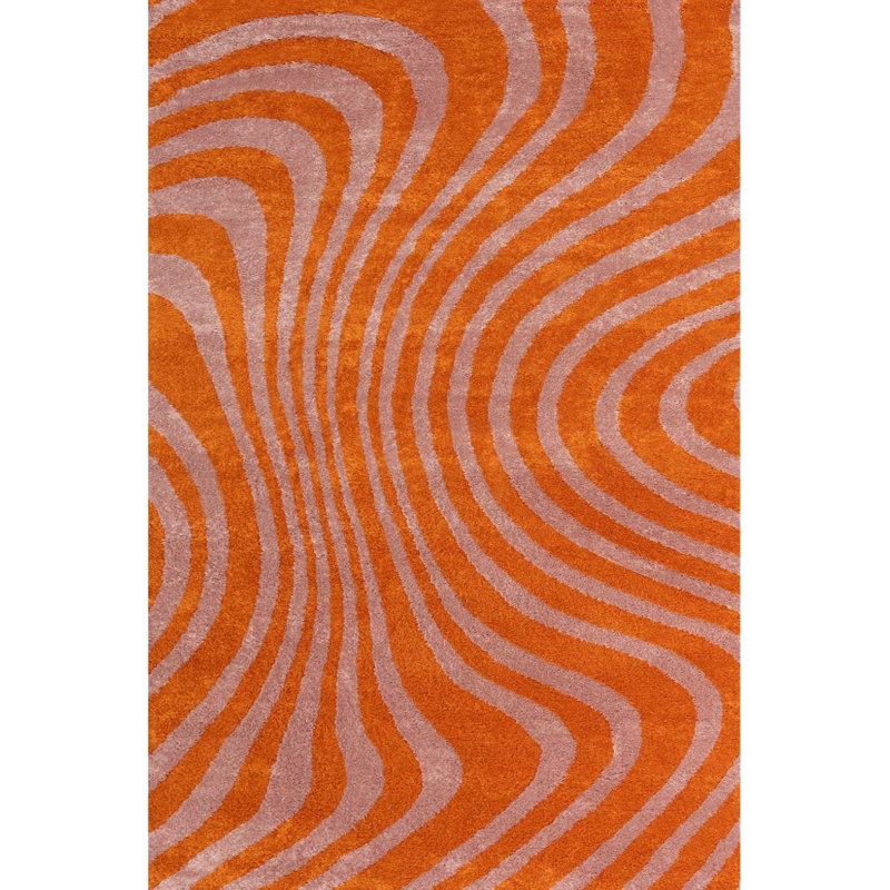 Joli Striped Area Rug Soft Dense Pile for Living Rooms and Bedrooms, Orange/Pink, Rectangle 120 x 170 cm