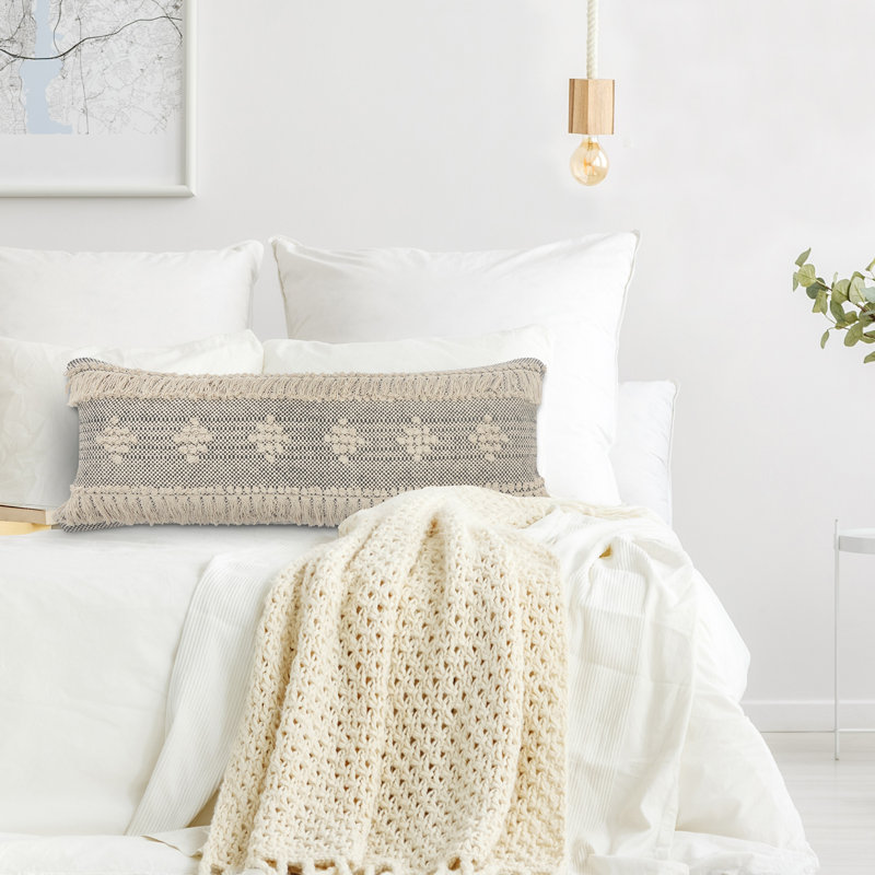 Housse de coussin rectangulaire en coton tissé à la main Rectangle