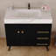 Meuble-lavabo sur pied 36 po avec lavabo en céramique et plateau en faux marbre 36 po