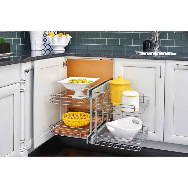 Rev-A-Shelf Chrome 2-Tier Optimizer-18" Blind Corner Cabinet Openings,5PSP-18-CR, 18" W