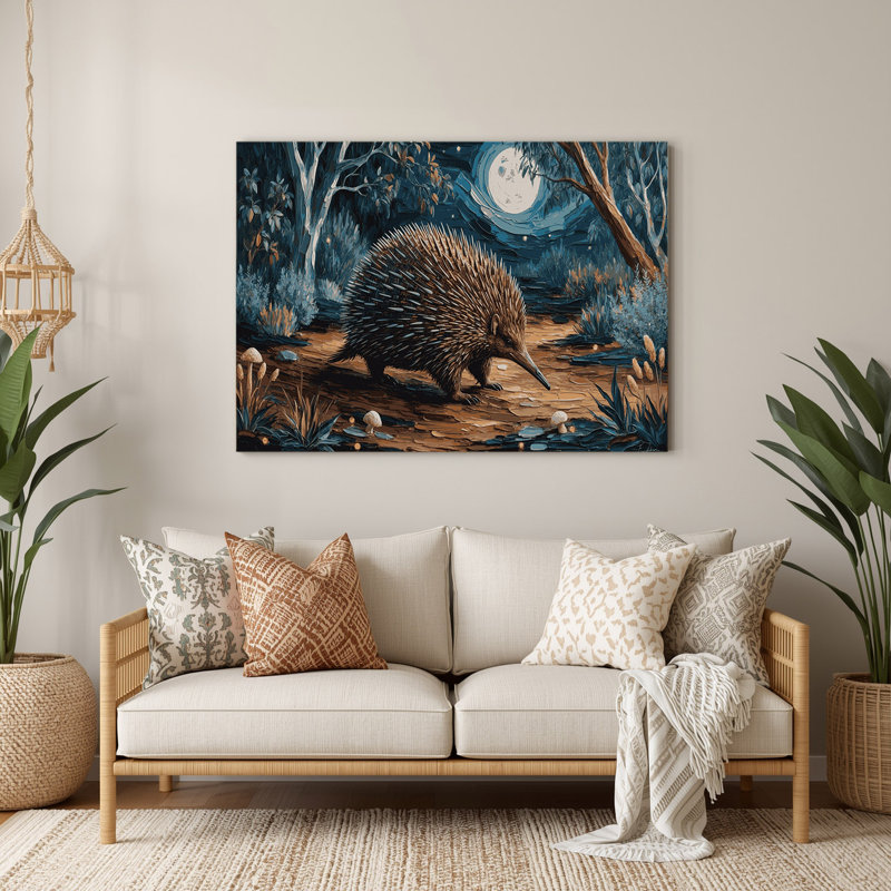 Faune Echidna, art mural en métal noir, H 8 po x l 10 po