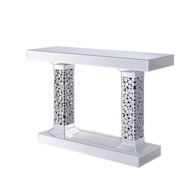 Rosalinda 14'' Glass Top Console Table