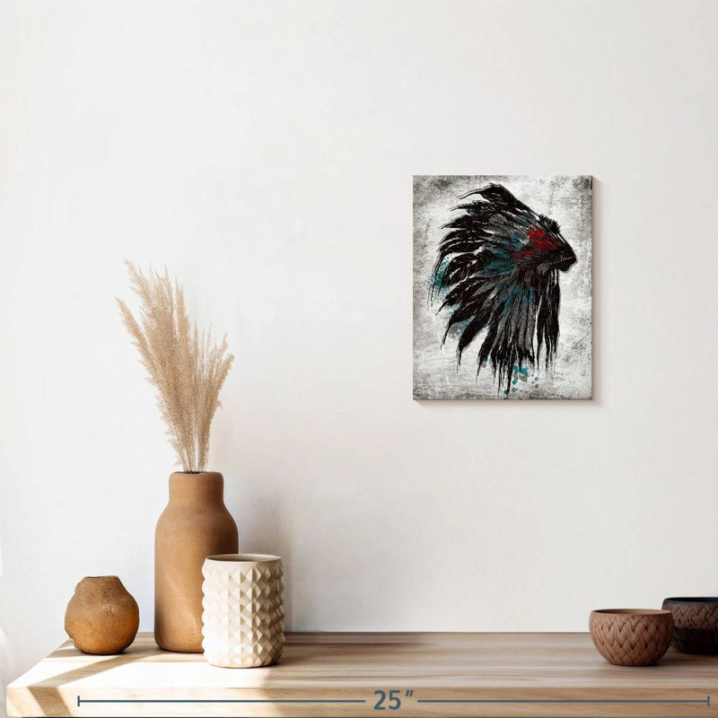 American American Feathered, couvre-chef sur toile, H 10 po x l 8 po x P 1 po