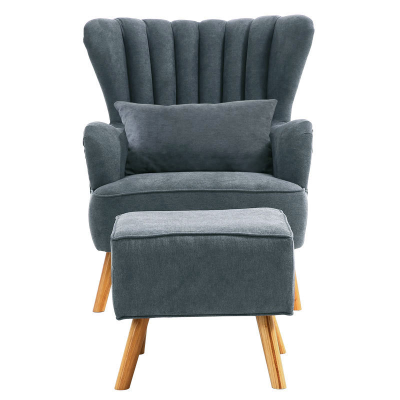 Parkison Upholstered Fabric Armchair With Footstool