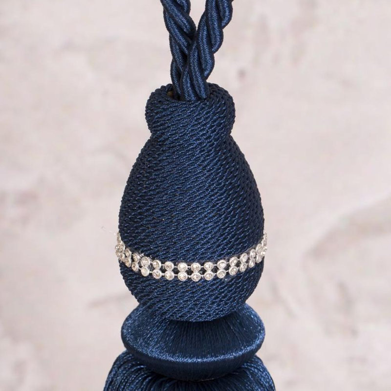 Louane Fabric 10cm Curtain Tieback, Navy Blue