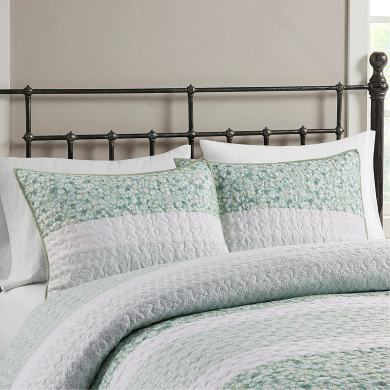 Ensemble de courtepointe, 4 pièces Seersucker avec coussin décoratif - double / grand