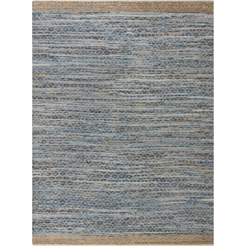 Tapis Denim Blue_Unique Loom Sand Chindi, Rectangle 10 pi x 14 pi 1 po
