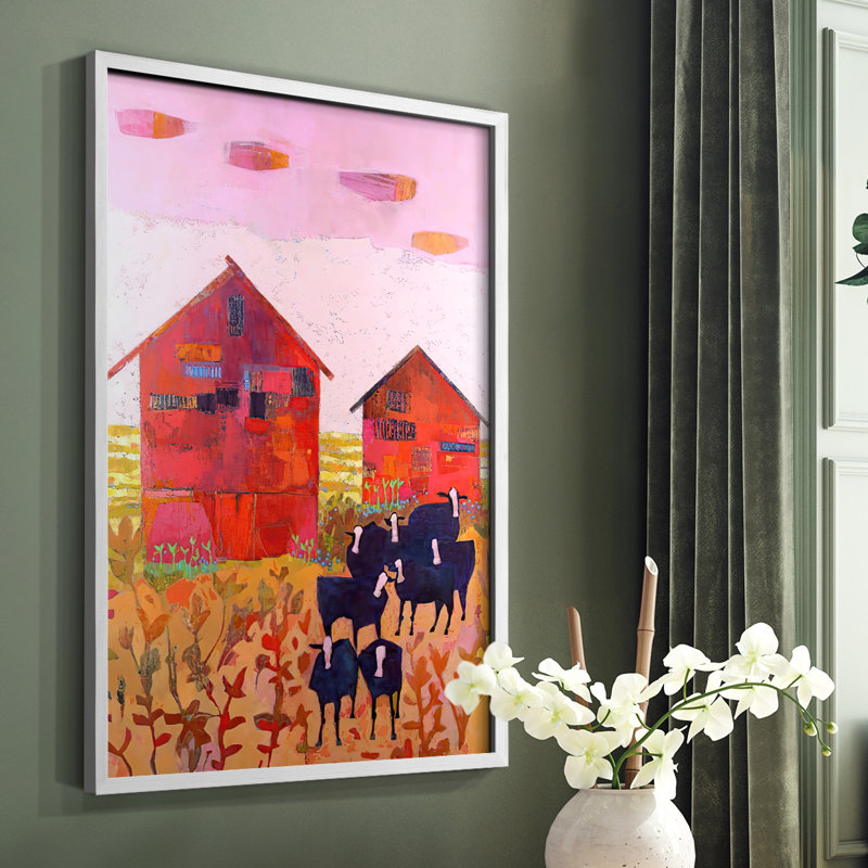 Orland Barns, reproduction encadrée - bois massif, Blanc, H 28 po x l 22 po
