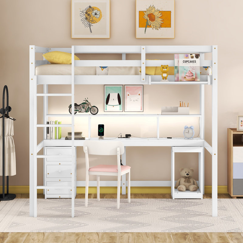 Loft Bed With Multi-Storage Desk