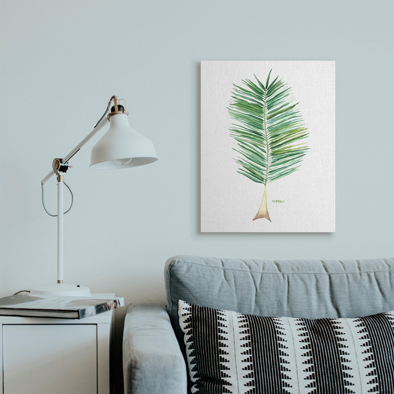 Verdure de cocotier sur fond blanc, H 30 po x l 24 po, Toile tendue