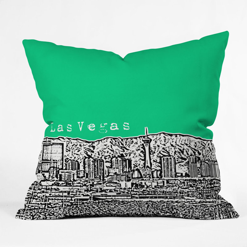 Coussin Bird Ave Las Vegas, 20 po x 20 po, Vert