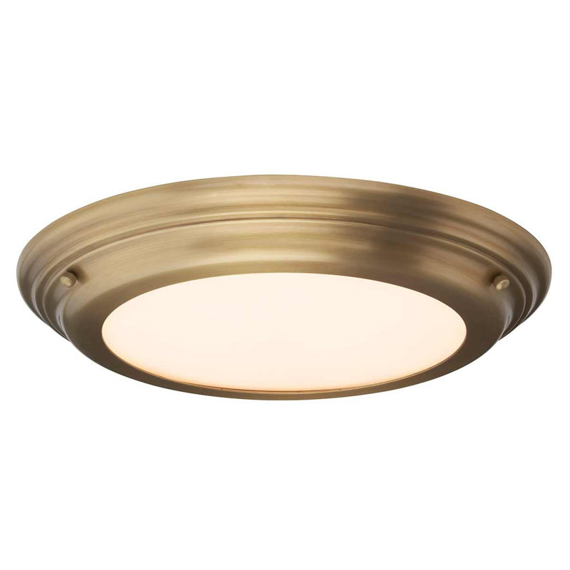 Chesterton Glass LED Flush Mount, Aged Brass