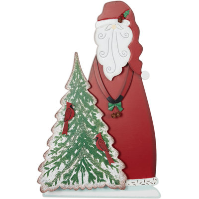 Santa & Cardinals Porch Sitter