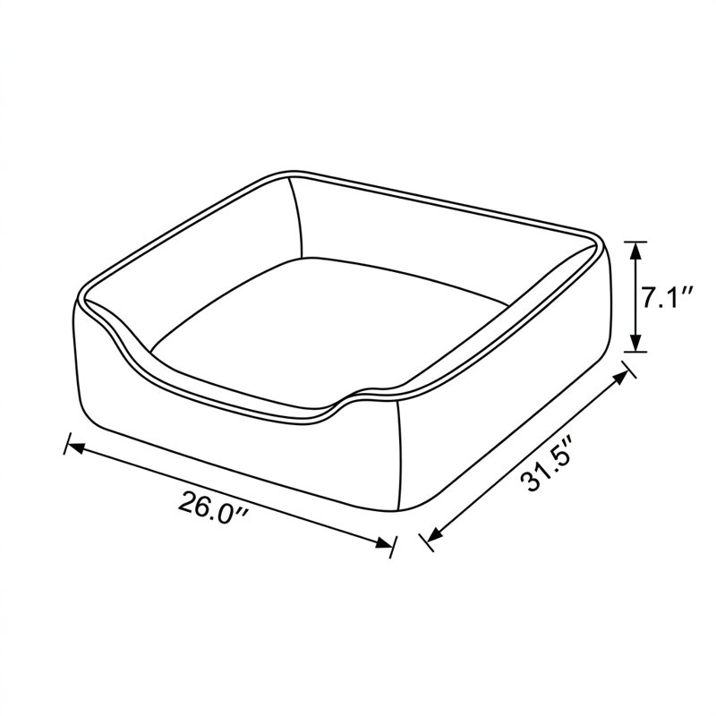 Lit pour chat Pawsy, Large (26" L x 31.5" W)