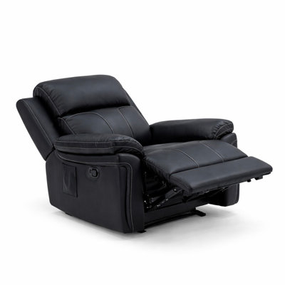 Onyx Grey Fabric Manual Message Recliner Chair