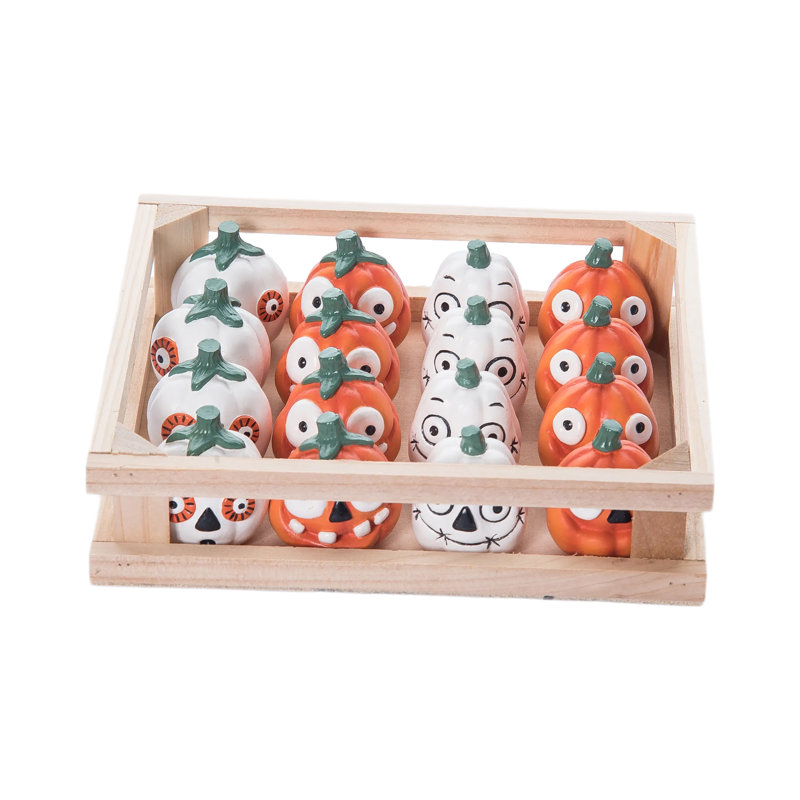 Ensemble de 16 citrouilles d'Halloween en résine de 6,1 po