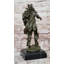 Bronze Native American Warrior Sculpture with Wolf Headdress