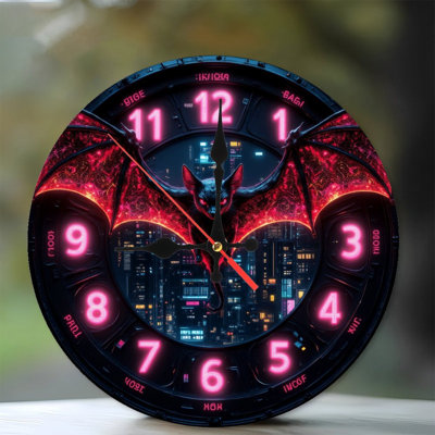 Horloge Neon Bat
