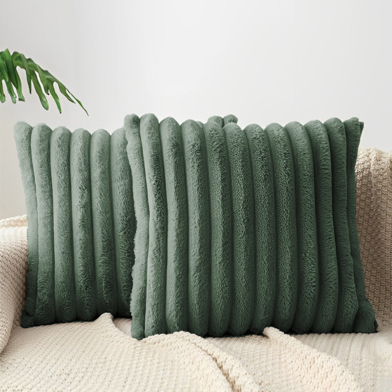 Cotton Square Cushion, 43cmH x 43cmW, Green