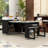 Rolling Kitchen Island with Fold-Out Dining Table, Storage Cabinet and Built-In Power Outlet-1924124749-1924124748