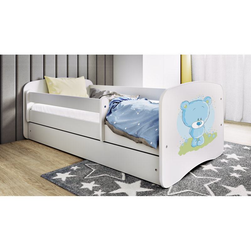 Cicero Drawer Convertible Bed and Mattress, White, European Toddler (91 x 185 cm)