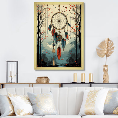 «Dreamcatcher Forest Vintage Boho Illustration», reproduction d'art sur toile