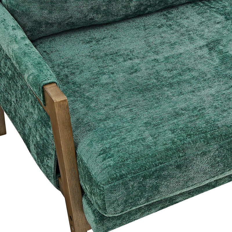 Kelly Mid-Century Modern Velvet Accent Armchair, Green