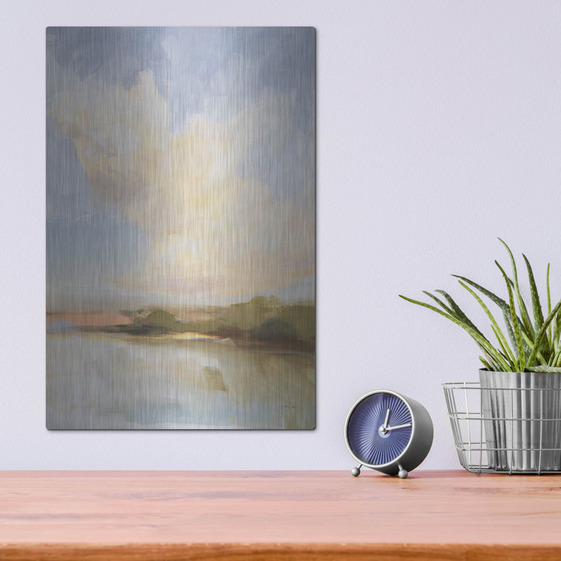 Art mural en métal «Day Break On Gull Lake» par Katrina Pete, H 16 po x l 12 po