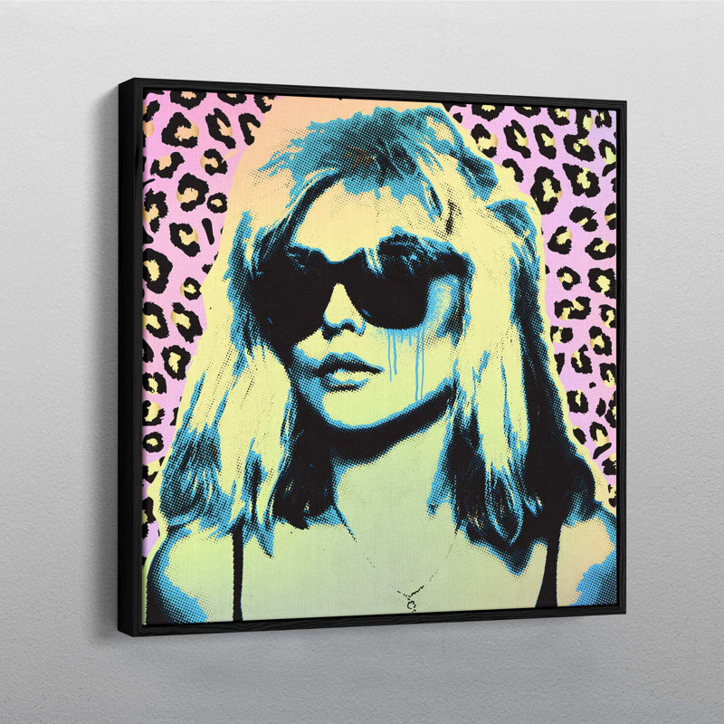 Blondie In Leopard - Single Picture Frame Print, Black Framed Canvas, 82cm H x 82cm W x 5cm D