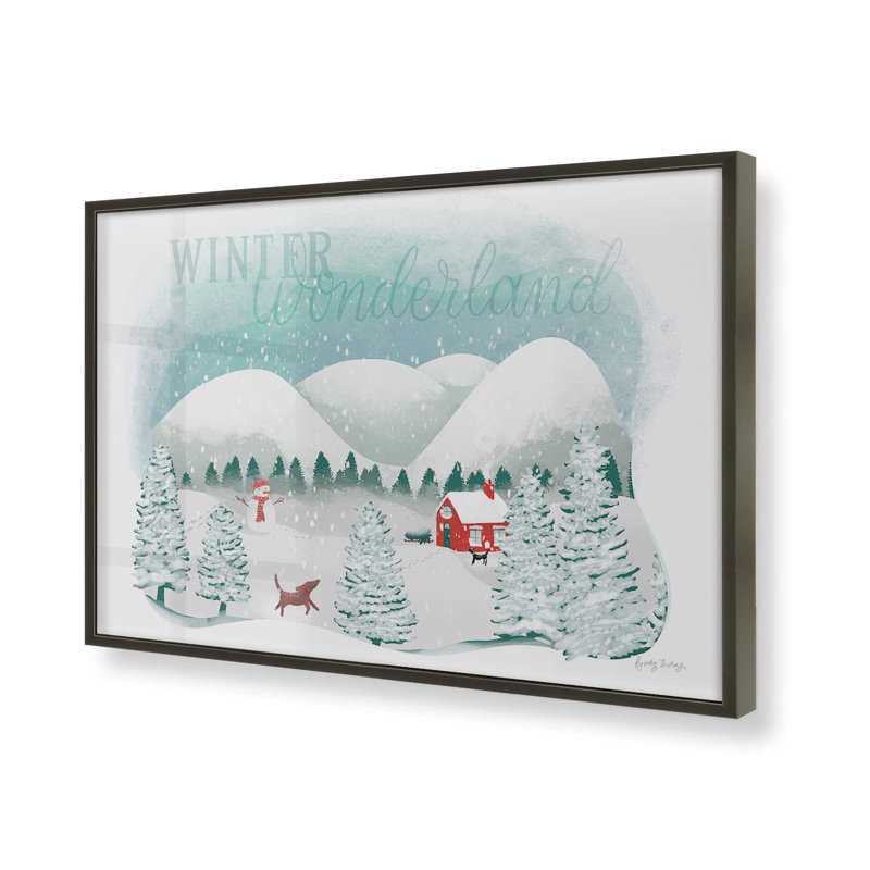 Rustic Winter Wonderland, reproduction encadrée, H 12 po x l 15 po x P 1,25 po, Cadre photo noir satiné