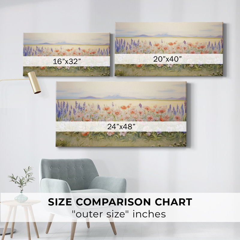 Botanical Series-CCXLIV- Toile tendue avec châssis - Prêt à accrocher, H 16 po x l 32 po