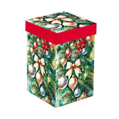 Christmas Tree with Ornaments Ceramic Travel Coffee Cup with Gift Box, 17oz.