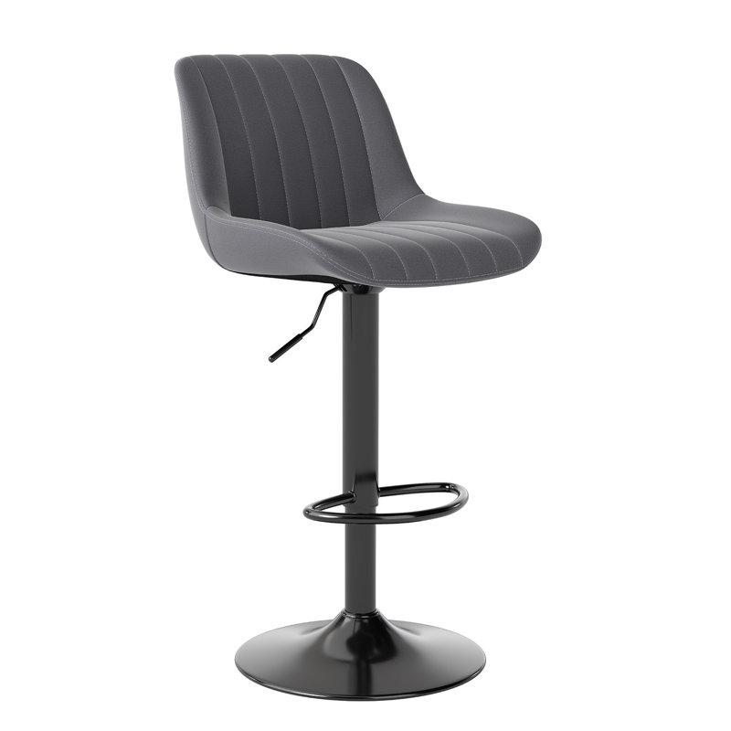 Tabouret de bar pivotant à hauteur réglable Moniq, Gris foncé, 1