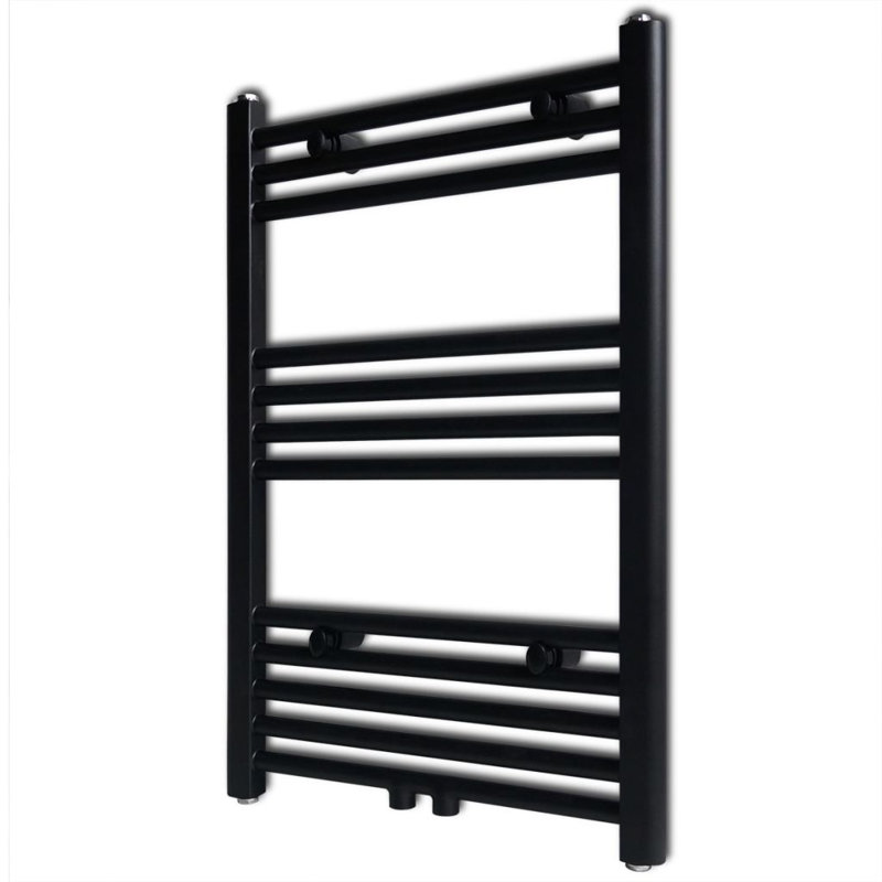Waylon Flat Panel Towel Rail Heated Towel Rails, 764mm H x 500mm W x 22mm D, Black