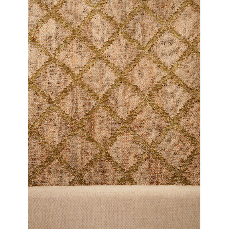 Tapis en jute de couleur unie tissés à la main et à plat de Mann en jute écologique - Rectangle, couleur or beige, motif géométrique moderne, velours court, fibre naturelle, tapis d'extérieur faits à la main pour le salon, la chambre à coucher